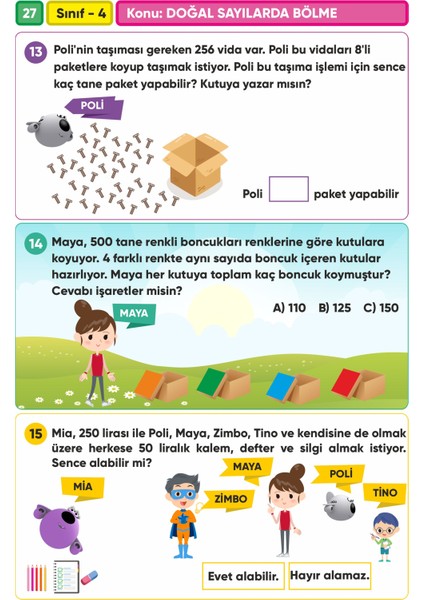 4.Sınıf Matematik Canlanan Soru Bankası ve Çıkartmalarla Matematik Kitabı