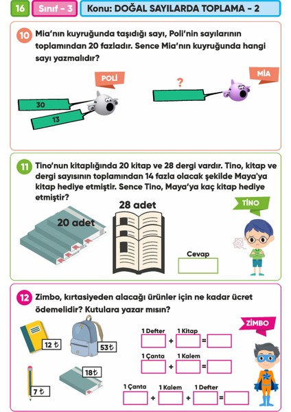 3.Sınıf Matematik Canlanan Soru Bankası ve Çıkartmalarla Matematik Kitabı