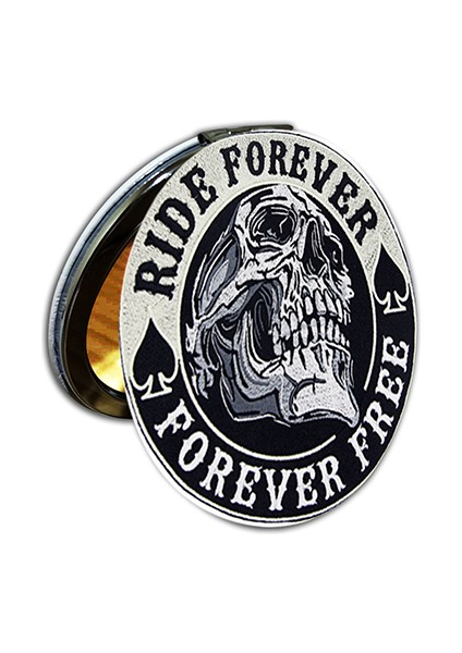 Rıde Forever Baskılı Ayna Yuvarlak Kişiye Özel Isim Baskılı Cep Aynası 7 Cm (Kapaklı Ve Büyüteçli)