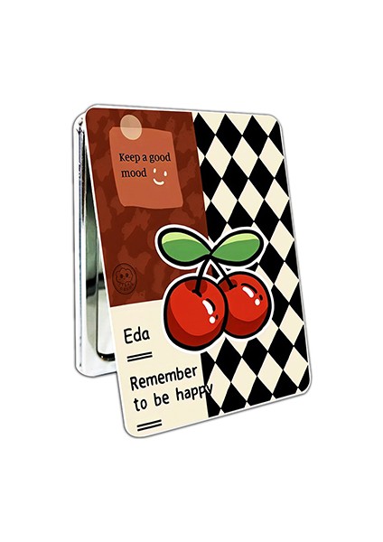 Baskılı Dikdörtgen Kişiye Özel Isim Baskılı Cep Aynası 8x6 Cm (Kapaklı Ve Büyüteçli)