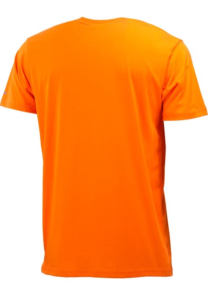 Erkek Bisiklet Yaka Mevsimlik Göğüs Baskılı Standart Fit Turuncu T-Shirt fırsatları
