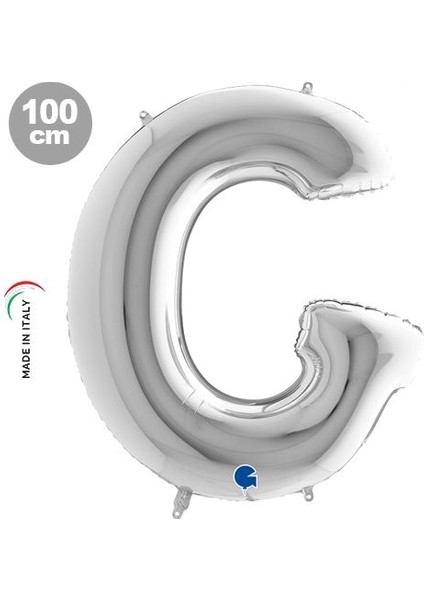 G - Harf Folyo Balon Gümüş (100 Cm)