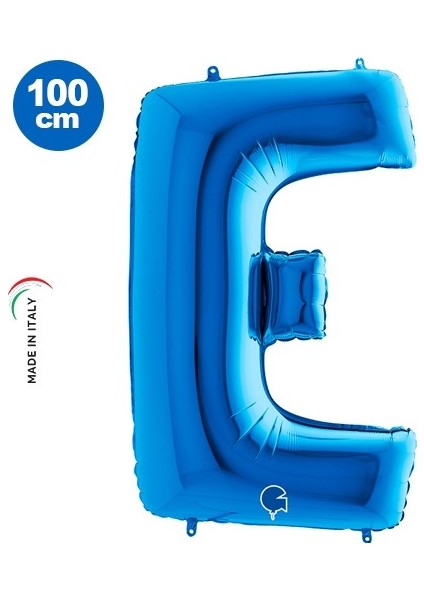 E - Harf Folyo Balon Mavi (100 Cm)