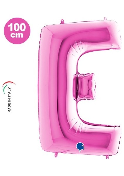 E - Harf Folyo Balon Pembe (100 Cm)