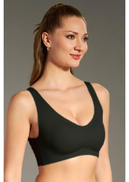 Kadın Lazer Kesim Desteksiz Balensiz Siyah Sütyen C3T3N6O125
