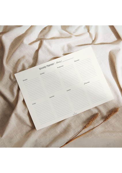 Masaüstü Haftalık Planlayıcı - Yüksek Kaliteli Sayfalar - Minimal Tasarım