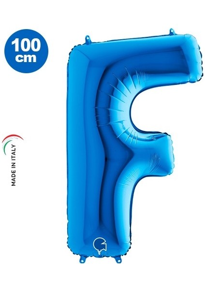 F - Harf Folyo Balon Mavi (100 Cm)