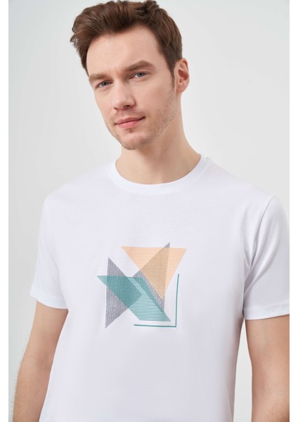 Erkek Beyaz Trend Süprem Baskılı Bisiklet Yaka Dynamic Fit T-Shirt modelleri