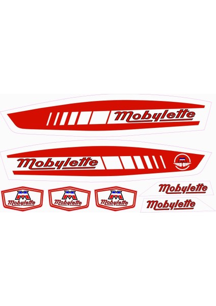 Mobylette Süper 52 Yazı Seti Kırmızı