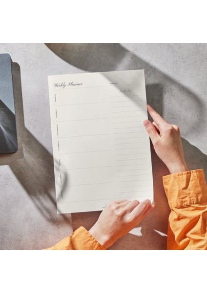 Masaüstü Haftalık Planlayıcı - Yüksek Kaliteli Sayfalar - Minimal Dikey Tasarım