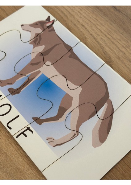 Ingilizce Hayvanlar Öğrenme Eşleme Puzzle Kartı, Puzzle Eğitici Oyuncak, Montessori Eğitim Oyuncak