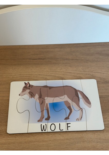 Ingilizce Hayvanlar Öğrenme Eşleme Puzzle Kartı, Puzzle Eğitici Oyuncak, Montessori Eğitim Oyuncak