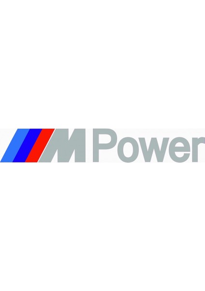 M Power Sticker Otomobil- Motosiklet Sticker Gri 6.5 x 40CM