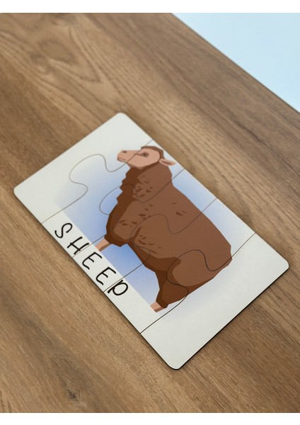 İngilizce Hayvanlar Öğrenme Eşleme Puzzle Kartı, Puzzle Eğitici Oyuncak, Montessori Eğitim Oyuncak fırsatları