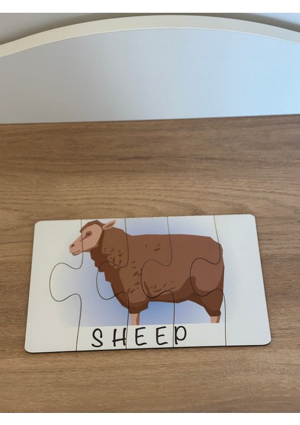 İngilizce Hayvanlar Öğrenme Eşleme Puzzle Kartı, Puzzle Eğitici Oyuncak, Montessori Eğitim Oyuncak indirimleri