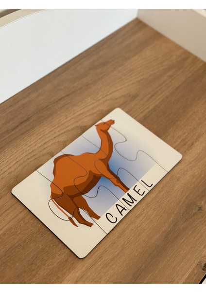 Ingilizce Hayvanlar Öğrenme Eşleme Puzzle Kartı, Puzzle Eğitici Oyuncak, Montessori Eğitim Oyuncak
