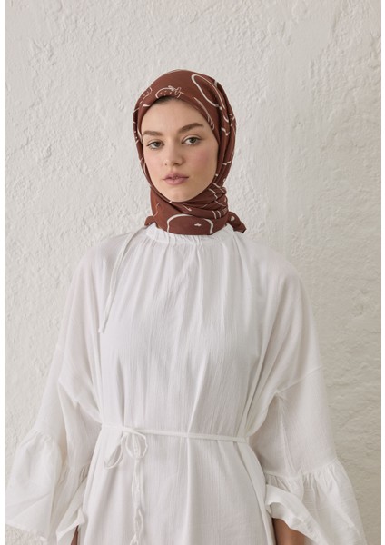 Eloıse Desen Pamuk Ipek Eşarp Bordo