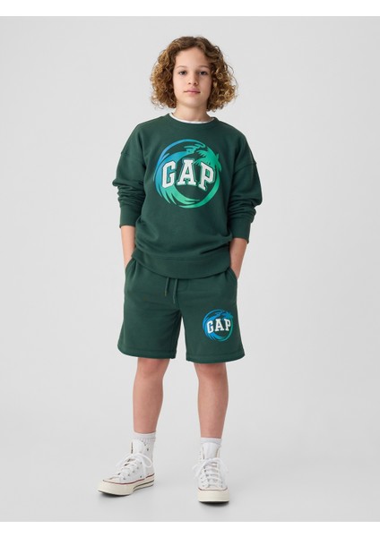 Erkek Çocuk Yeşil Gap Logo Sweat Şort