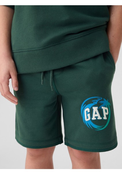 Erkek Çocuk Yeşil Gap Logo Sweat Şort