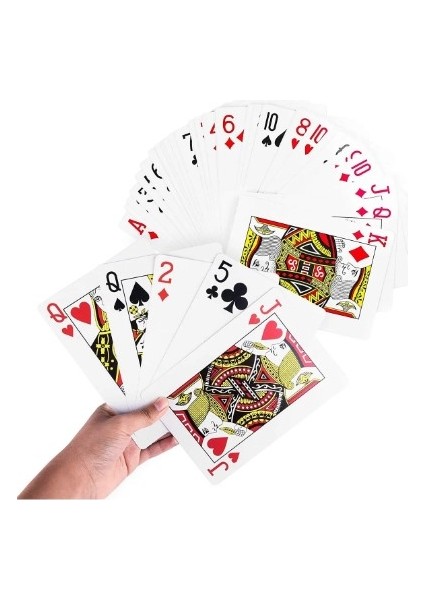 Jumbo Playing Cards Oyun Kart 54 Oyun Büyük Boy Kağıt Destesi 400 gr Poker Oyun Kartı 1 Deste Xxl Boy