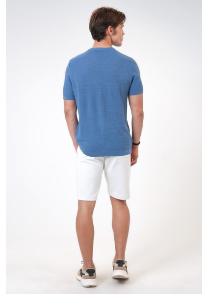 Mavi Regular Fit Pamuk Bisiklet Yaka Tişört modelleri