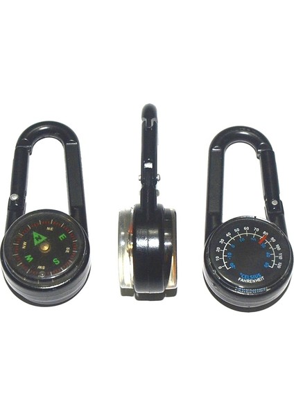 Siyah Stil Çinko Alaşımı Taşınabilir Hızlı Asılı Pusula, Açık Havada Kamp, Çift Taraflı Karabina, Termometreli Pusula (Yurt Dışından)