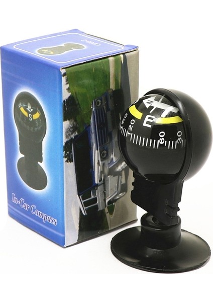360 Derece Dönüş Su Geçirmez Araç Navigasyon Topu Şekilli Vantuzlu Araba Pusula (Yurt Dışından)
