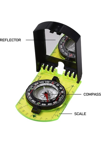 Sarı Tarzı Pusula Açık Rehberlik Aracı Ölçekli Harita Cetvel Ayna Pusula Çevirme ile Çok Fonksiyonlu Yürüyüş Kamp Için Hayatta Kalma Pusula (Yurt Dışından) fırsatları