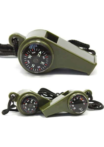 1 Adet Açık Düdük Pusula Termometre 3 In 1 Kamp Yürüyüş Aksesuarı Çok Fonksiyonlu Hayatta Kalma Araçları Naylon Boyun Halat Pusula (Yurt Dışından)