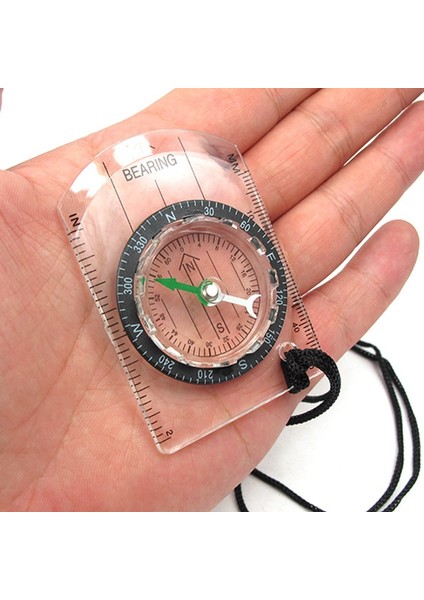 Açık Pusula Ayak Izi Seyahat Askeri Pusula Araçları Seyahat Kitleri Açık Kamp Yürüyüş Şeffaf Plastik Pusula (Yurt Dışından)