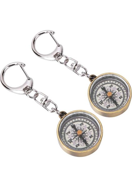 2 Adet Mini Pusula Vintage Taşınabilir Çinko Alaşımı Kompakt Cep Pusula Anahtarlık Açık Navigasyon Araçları Için 3.5x3.5x1.5cm Kamp (Yurt Dışından) modelleri