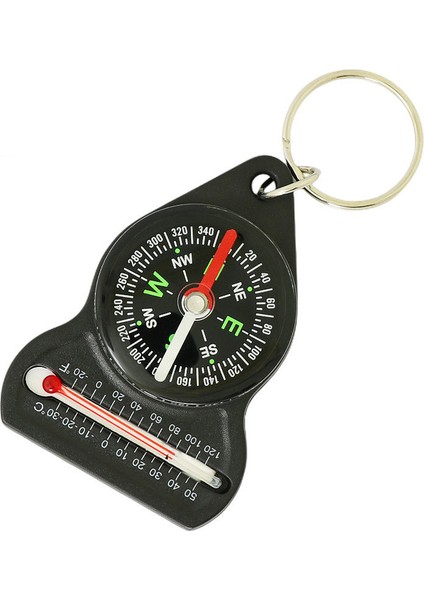 Siyah Stil Navigasyon Aracı Termometre Çok Fonksiyonlu Sıcaklık Ölçer Anahtarlık Yönlendirme Izle Açık Yürüyüş Seyahat (Yurt Dışından) fiyatları