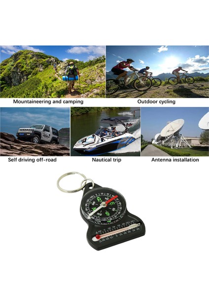 Siyah Stil Navigasyon Aracı Termometre Çok Fonksiyonlu Sıcaklık Ölçer Anahtarlık Yönlendirme Izle Açık Yürüyüş Seyahat (Yurt Dışından) modelleri