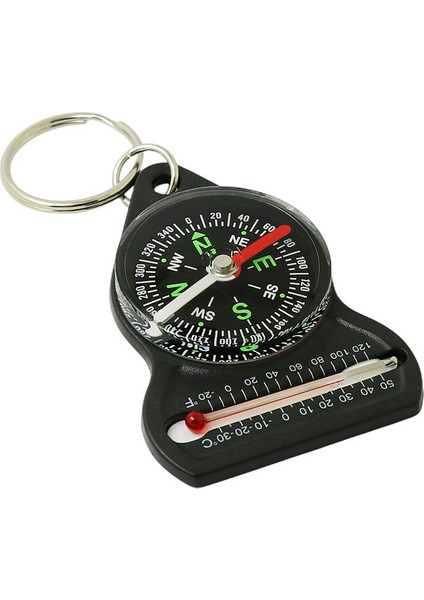 Siyah Stil Navigasyon Aracı Termometre Çok Fonksiyonlu Sıcaklık Ölçer Anahtarlık Yönlendirme Izle Açık Yürüyüş Seyahat (Yurt Dışından) indirimleri