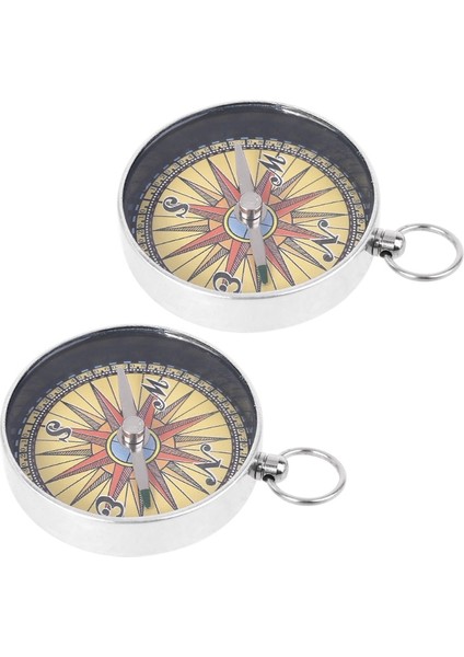 Tırmanma Yürüyüş Seyahat Yuvarlak Şekilli Anahtarlık Cep Metal Anahtarlık Compa (Yurt Dışından)