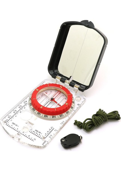 Şeffaf Stil Açık Kamp Oryantiring Harita Pusula Görüş Aynası Pusula Ayarlanabilir Sapma Klinometresi ve LED Işık (Yurt Dışından)