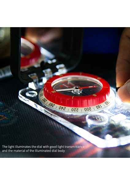 Şeffaf Stil Açık Kamp Oryantiring Harita Pusula Görüş Aynası Pusula Ayarlanabilir Sapma Klinometresi ve LED Işık (Yurt Dışından) fiyatları