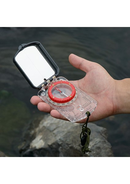 Şeffaf Stil Açık Kamp Oryantiring Harita Pusula Görüş Aynası Pusula Ayarlanabilir Sapma Klinometresi ve LED Işık (Yurt Dışından) fırsatları