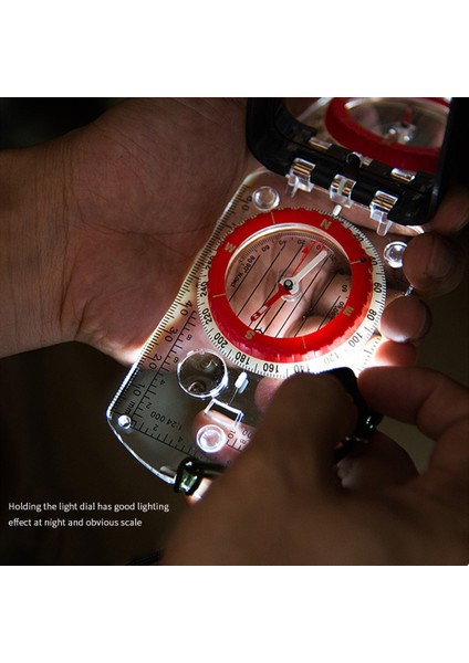 Şeffaf Stil Açık Kamp Oryantiring Harita Pusula Görüş Aynası Pusula Ayarlanabilir Sapma Klinometresi ve LED Işık (Yurt Dışından) indirimleri