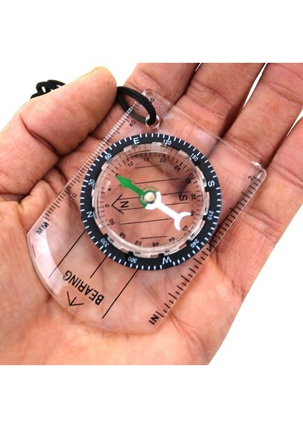 Wilderness Survival Açık Hava Ekipmanları Çok Fonksiyonlu Pusula Açık Yürüyüş Kamp Pusula Harita Cetveli Mini Cetvel Yürüyüş Dişli (Yurt Dışından)
