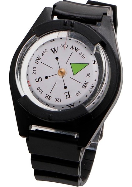 Taktik Bilek Pusula Izle Askeri Açık Survival Kayış Band Bilezik Saat Kayışı Dişli Pusula Gps Tırmanma Yürüyüş Siyah (Yurt Dışından)