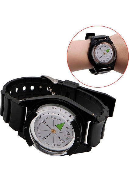 Taktik Bilek Pusula Izle Askeri Açık Survival Kayış Band Bilezik Saat Kayışı Dişli Pusula Gps Tırmanma Yürüyüş Siyah (Yurt Dışından) fiyatları