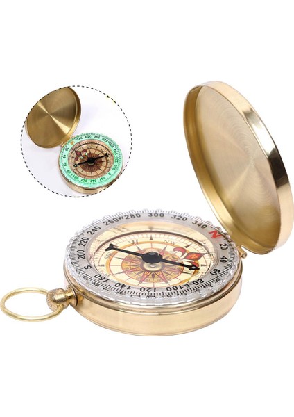 Kamp Yürüyüş Taşınabilir Cep Pusula Altın Kaplama Bakır Temizle Terazi Açık Yürüyüş Navigasyon Kompas Için Karanlıkta Parlıyor (Yurt Dışından)