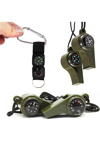 Bir Stil 3 In 1 Açık Düdük Pusula Termometre Içme Mini Pusula Navigasyon Karabina Çok Fonksiyonlu Kamp Yürüyüş Hayatta Kalma Araçları (Yurt Dışından) indirimleri