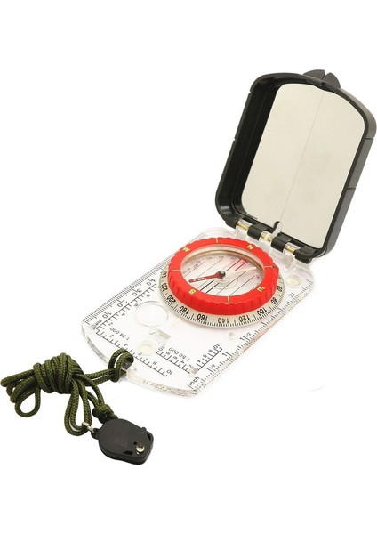 Siyah Stil Açık Kamp Oryantiring Harita Pusula Görüş Aynası Pusula Ayarlanabilir Sapma Klinometresi ve LED Işık (Yurt Dışından)