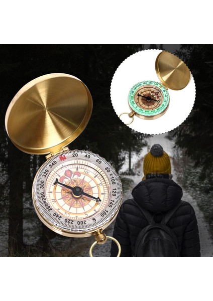 Kamp Yürüyüş Taşınabilir Cep Pusula Altın Kaplama Bakır Temizle Terazi Açık Yürüyüş Navigasyon Kompas Için Karanlıkta Parlıyor (Yurt Dışından) fırsatları
