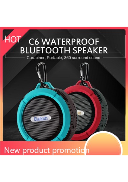 Kırmızı Stil Taşınabilir Su Geçirmez Bluetooth Hoparlör Büyük Vantuz Kanca Bluetooth Stereo Doğa Sporları Tf Subwoofer Meakers Yeni (Yurt Dışından)