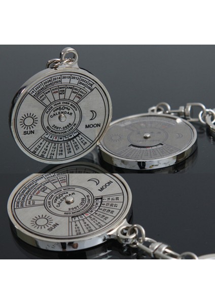 Jaar Kalender Sleutelhanger Mini Metal Yüzük Kompas Sleutelhanger Sleutelhanger Wandelen Outdoor Sport Gereedschap (Yurt Dışından)