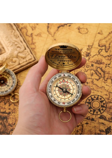 ZNZ4106 Tarzı Torun Için Özelleştirilmiş Gravür Pusula Kişiselleştirilmiş Noel Hediyeleri Navigator Fonksiyonel Pusula (Yurt Dışından) fiyatları