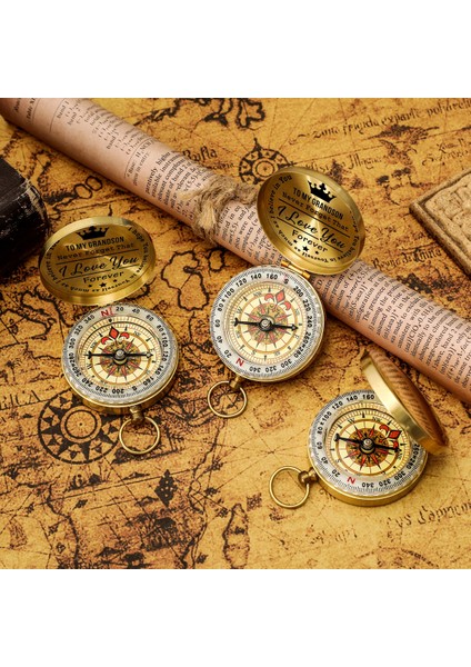 ZNZ4106 Tarzı Torun Için Özelleştirilmiş Gravür Pusula Kişiselleştirilmiş Noel Hediyeleri Navigator Fonksiyonel Pusula (Yurt Dışından) modelleri